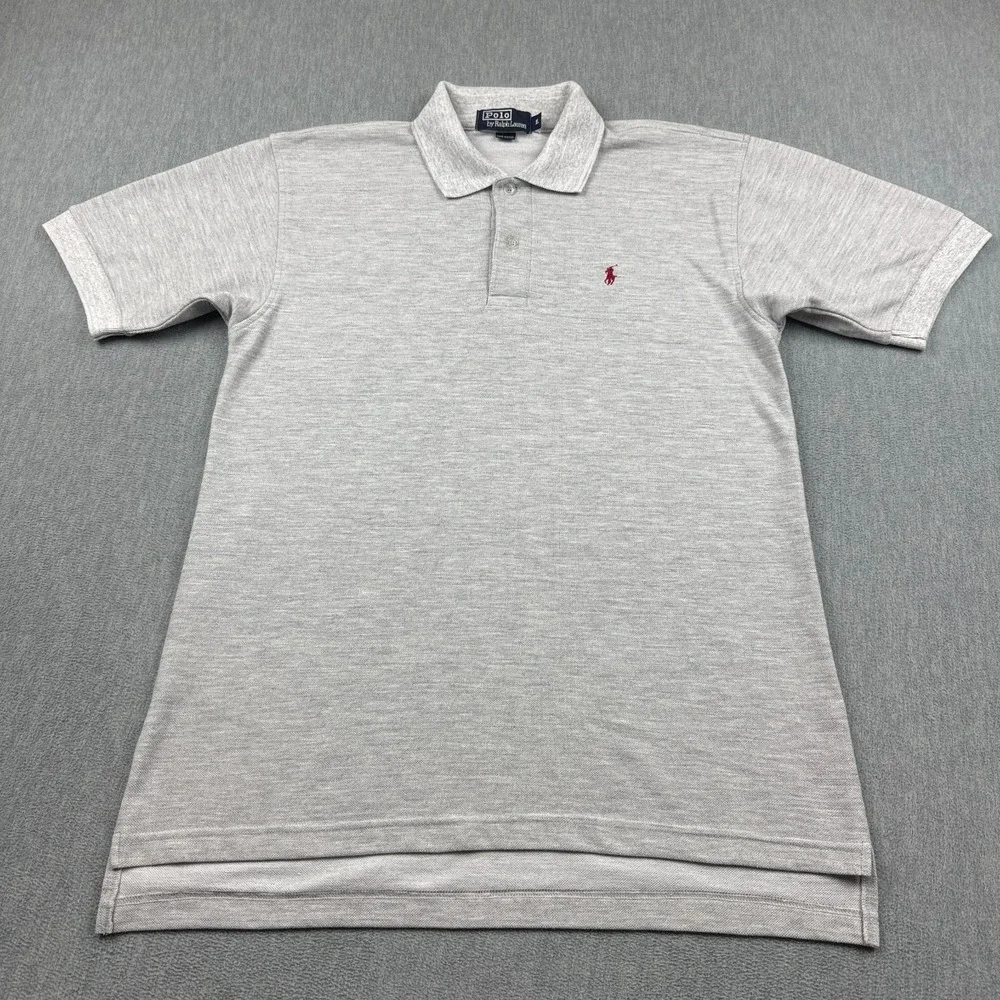 Vintage Polo Ralph Lauren Polo Shirt Mens XL Gray Pony‎ Classic Fit Made In USA